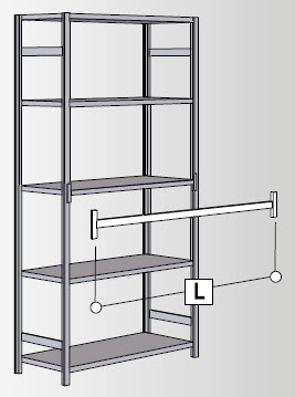 Längsstabilisator für Anbauregale, Länge 100 cm Längsstabilisator für Anbauregale, Länge 100 cm