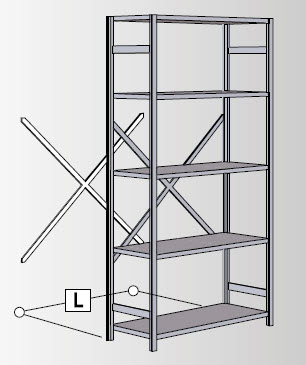 Kreuzstrebe für Anbauregale aller Längen Kreuzstrebe für Anbauregale aller Längen